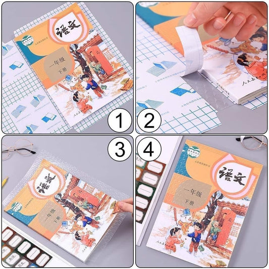 Self-Adhesive Transparent Protective Book Cover - Set of 30 Piece