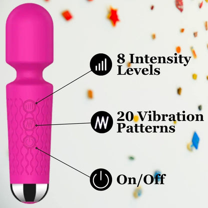 Personal Female Massager For Women | 20 Vibration Modes, USB Rechargeable, Waterproof, Medical Grade Silicone, 3 Months Warranty