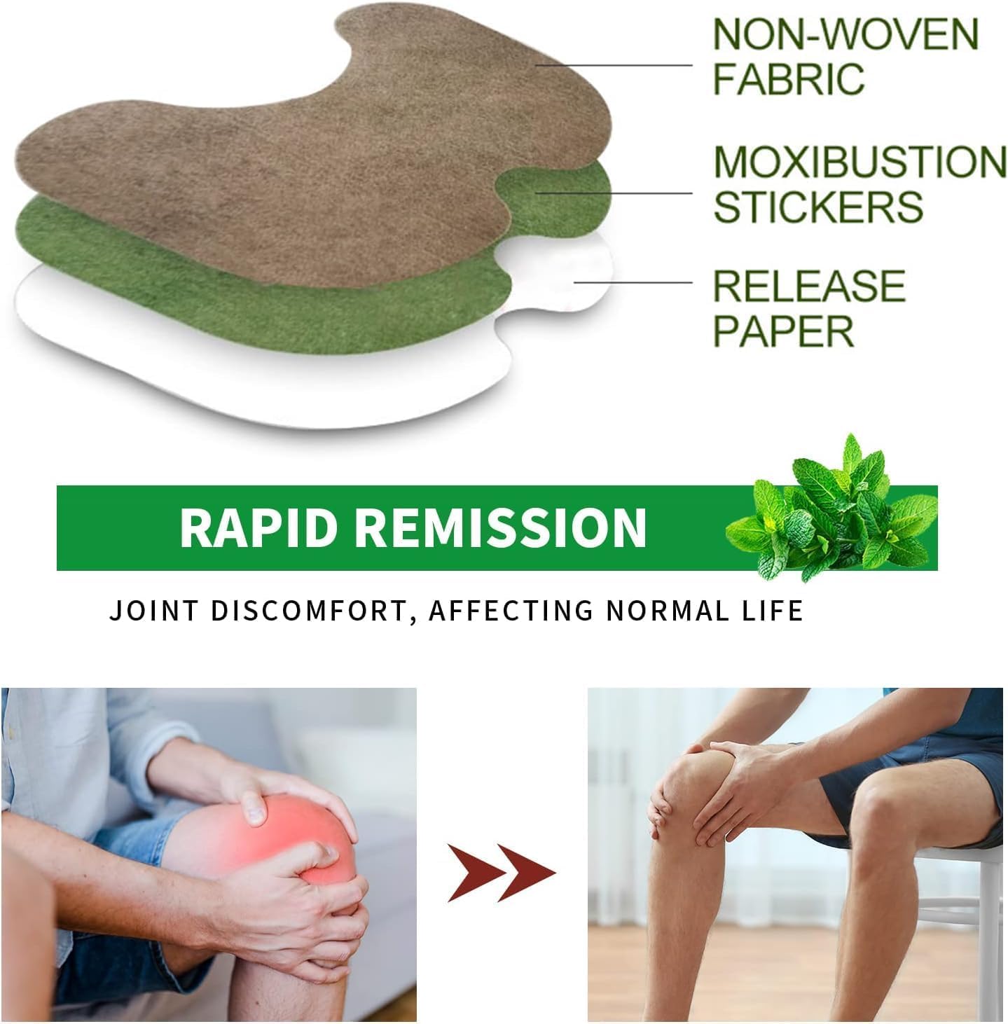 Herbal Pain Relief Patches – Knee, Back & Neck (Pack of 30)
