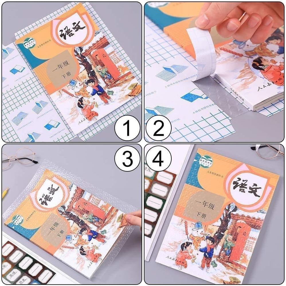 Self-Adhesive Transparent Protective Book Cover - Set of 30 Piece