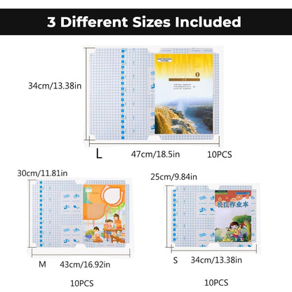 Self-Adhesive Transparent Protective Book Cover - Set of 30 Piece